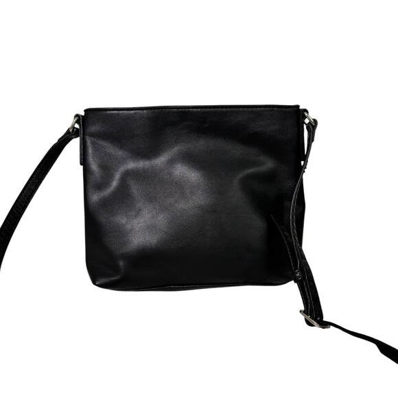 Nine West Women's Neala Crossbody Handbag Black Leather Snakeskin Medium Purse - Picture 2 of 15